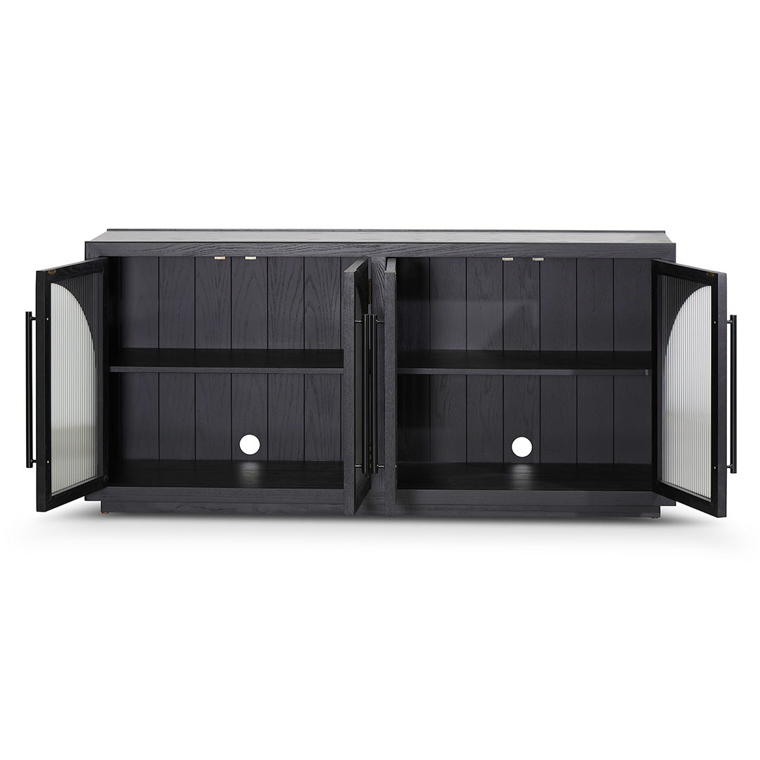 Charles 1.78m Sideboard Unit - Full Black Buffet & Sideboard Nicki-Core   