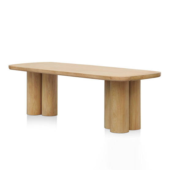 Hallie 2.4m Elm Dining Table - Light Natural Dining Table Nicki-Core   