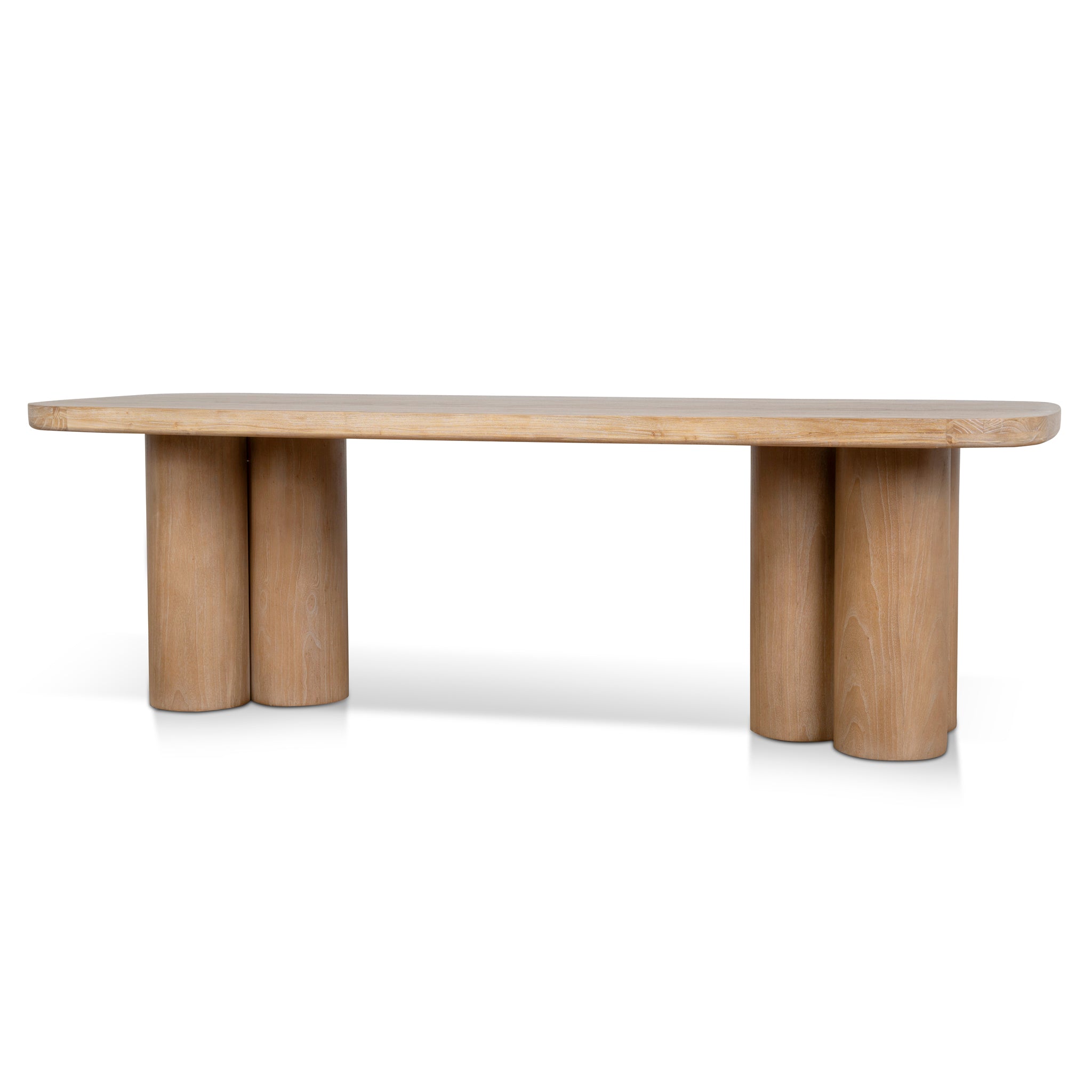 Ex Display - Hallie 2.4m Elm Dining Table - Light Natural Dining Table Nicki-Core