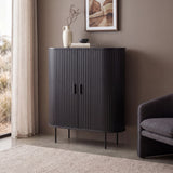 Dania 1.18 (H) Wooden Storage Cabinet - Full Black Buffet & Sideboard KD-Core