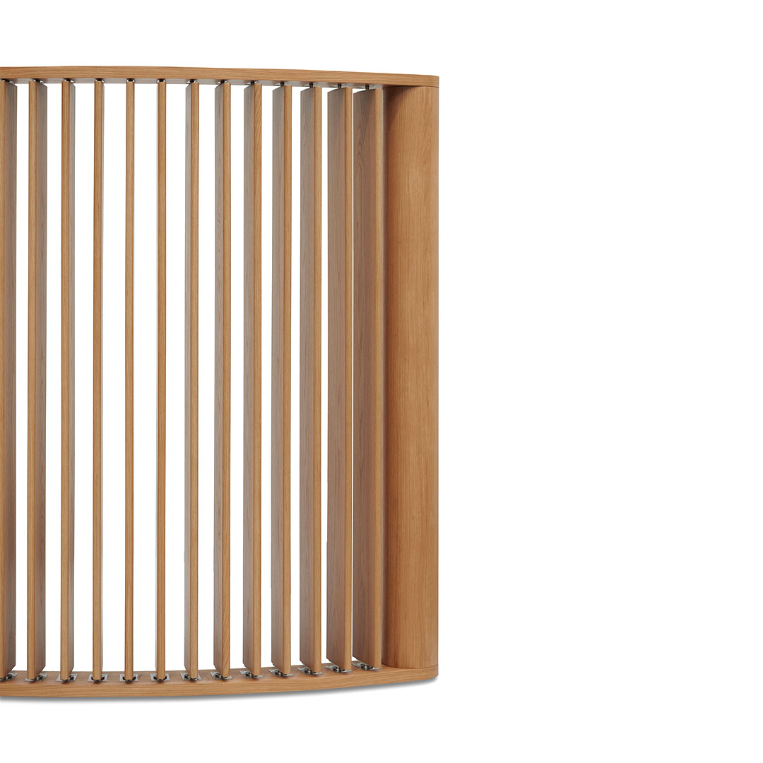 Ex Display - Lawanda 3m Curved Wall Stand - Natural Oak Floor Screen Century-Core   