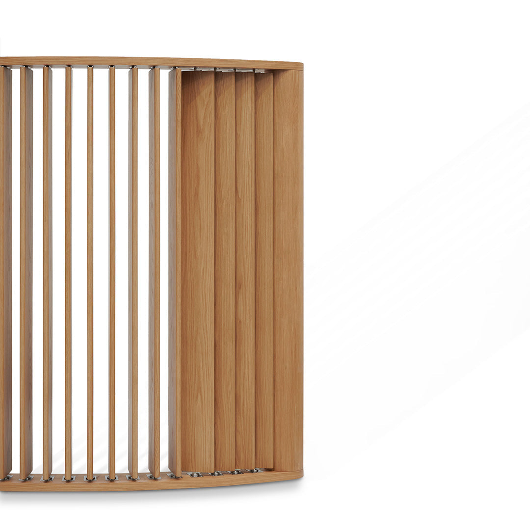 Ex Display - Lawanda 3m Curved Wall Stand - Natural Oak Floor Screen Century-Core   