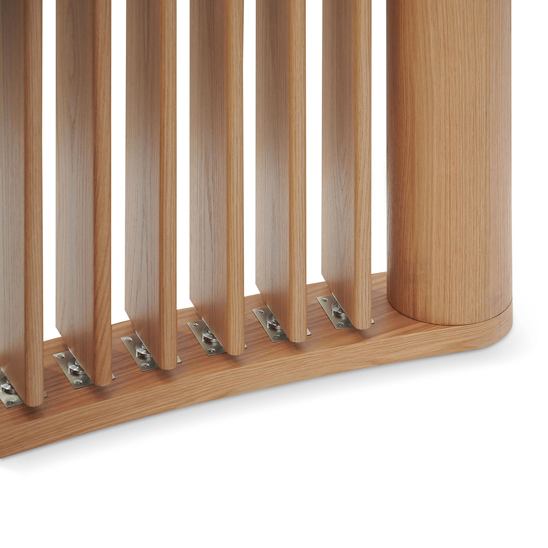 Ex Display - Lawanda 3m Curved Wall Stand - Natural Oak Floor Screen Century-Core   