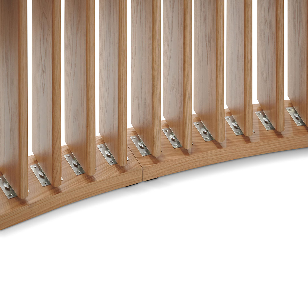Ex Display - Lawanda 3m Curved Wall Stand - Natural Oak Floor Screen Century-Core   