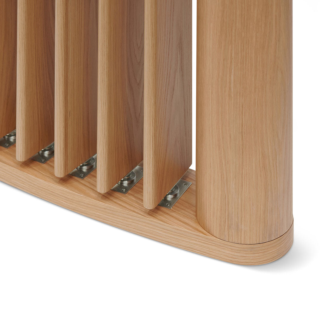 Ex Display - Lawanda 3m Curved Wall Stand - Natural Oak Floor Screen Century-Core   