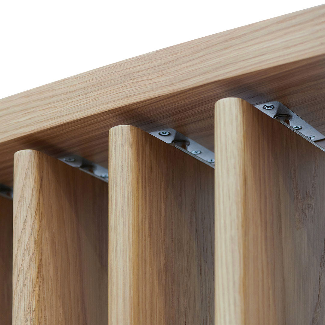 Ex Display - Lawanda 3m Curved Wall Stand - Natural Oak Floor Screen Century-Core   