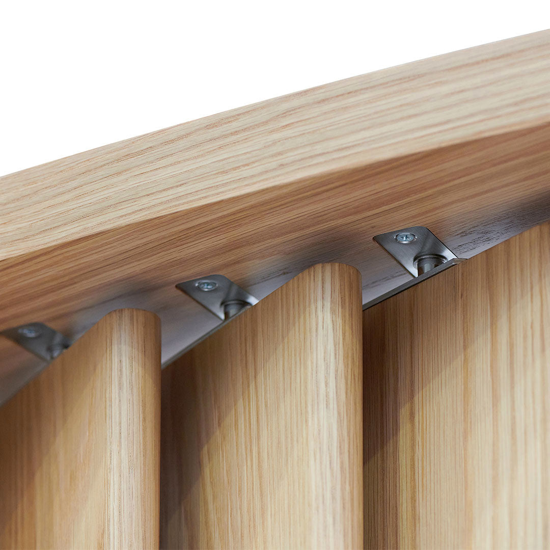 Ex Display - Lawanda 3m Curved Wall Stand - Natural Oak Floor Screen Century-Core   