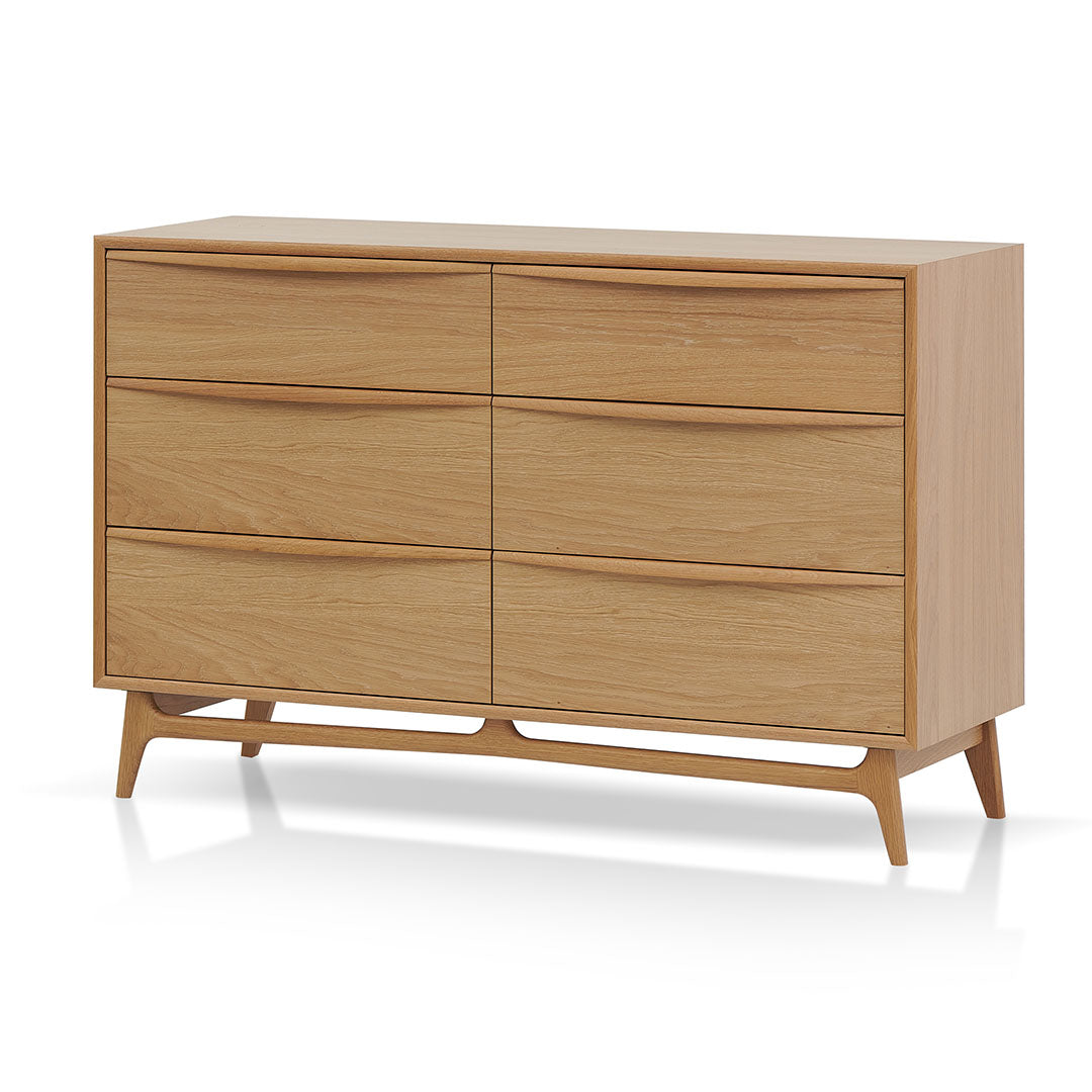 Brendon 6 Drawer Chest - Natural Oak Drawer VN-Core   