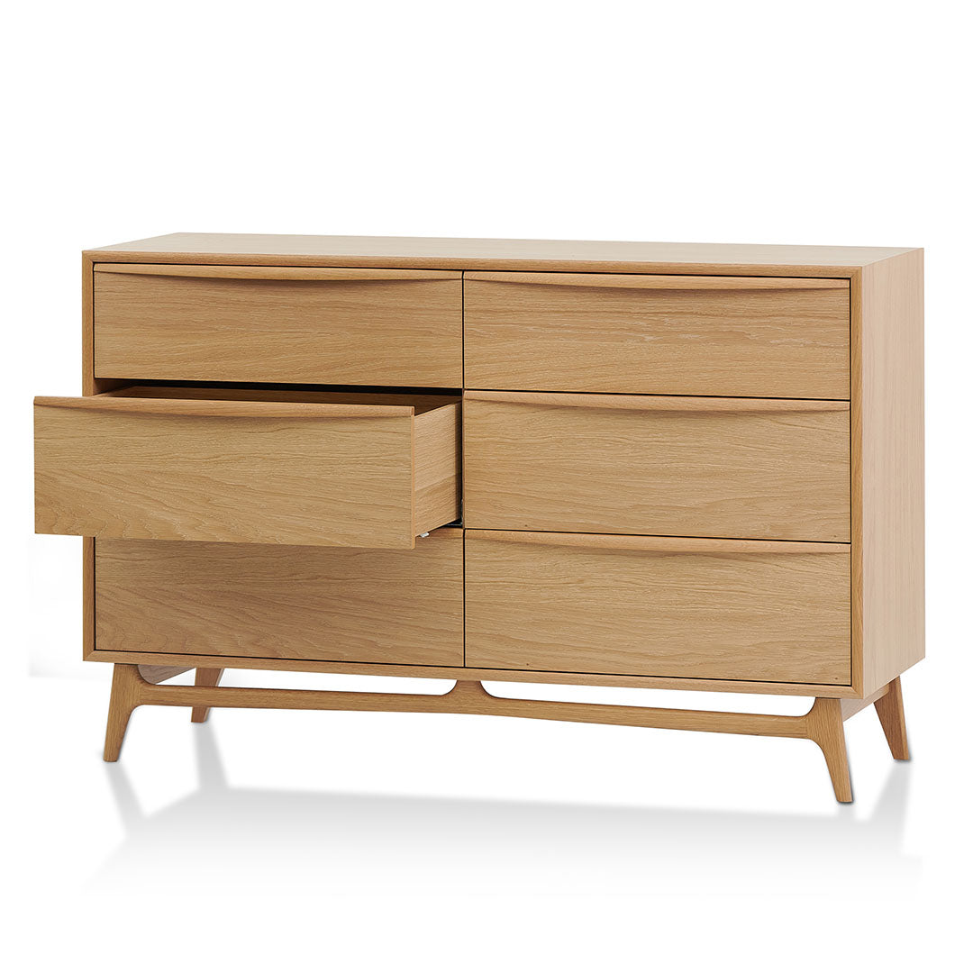 Brendon 6 Drawer Chest - Natural Oak Drawer VN-Core   