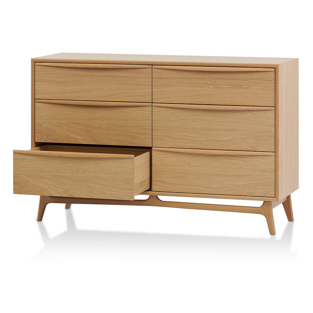 Brendon 6 Drawer Chest - Natural Oak Drawer VN-Core   