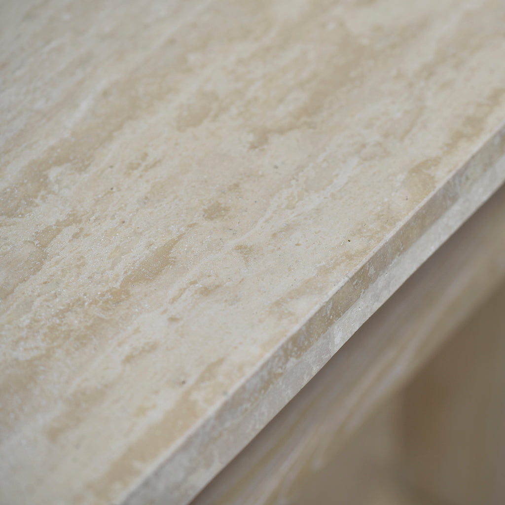 Ex Display - Agosti Travertine Marble 1.22m Console Table - Natural Console Table Nicki-Core   