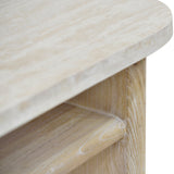 Ex Display - Agosti Travertine Marble 1.22m Console Table - Natural Console Table Nicki-Core   