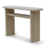 Ex Display - Agosti Travertine Marble 1.22m Console Table - Natural Console Table Nicki-Core   