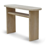 Ex Display - Agosti Travertine Marble 1.22m Console Table - Natural Console Table Nicki-Core   