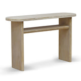 Ex Display - Agosti Travertine Marble 1.22m Console Table - Natural Console Table Nicki-Core   