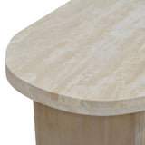 Ex Display - Agosti Travertine Marble 1.22m Console Table - Natural Console Table Nicki-Core   