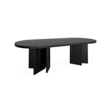 Ex Display - Roshan 2.4m Pill Shape Dining Table - Textured Espresso Black Dining Table Valerie-Core