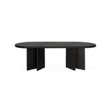 Ex Display - Roshan 2.4m Pill Shape Dining Table - Textured Espresso Black Dining Table Valerie-Core