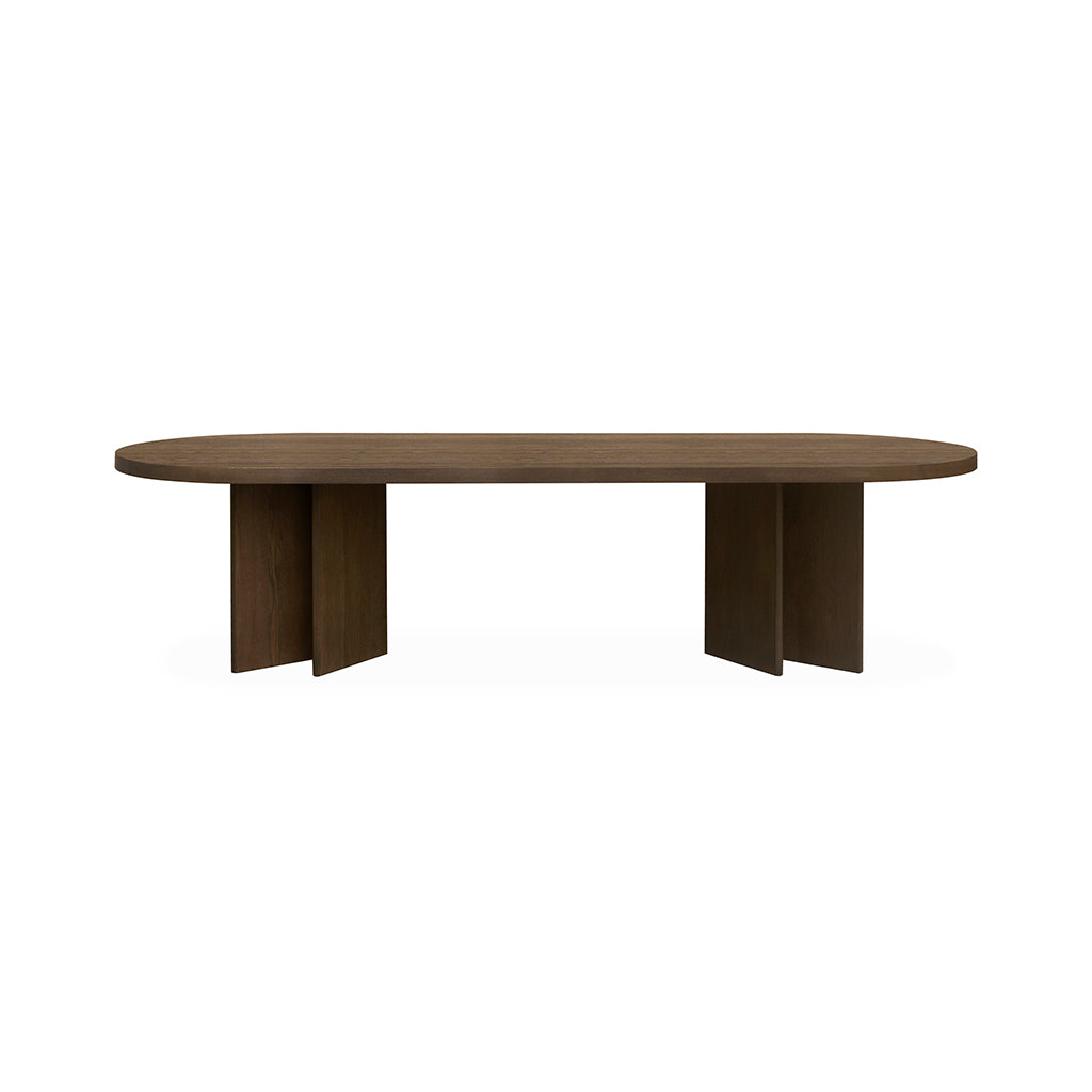 Ex Display - Roshan 3m Pill Shape Dining Table - Caramel Oak Dining Table Valerie-Core