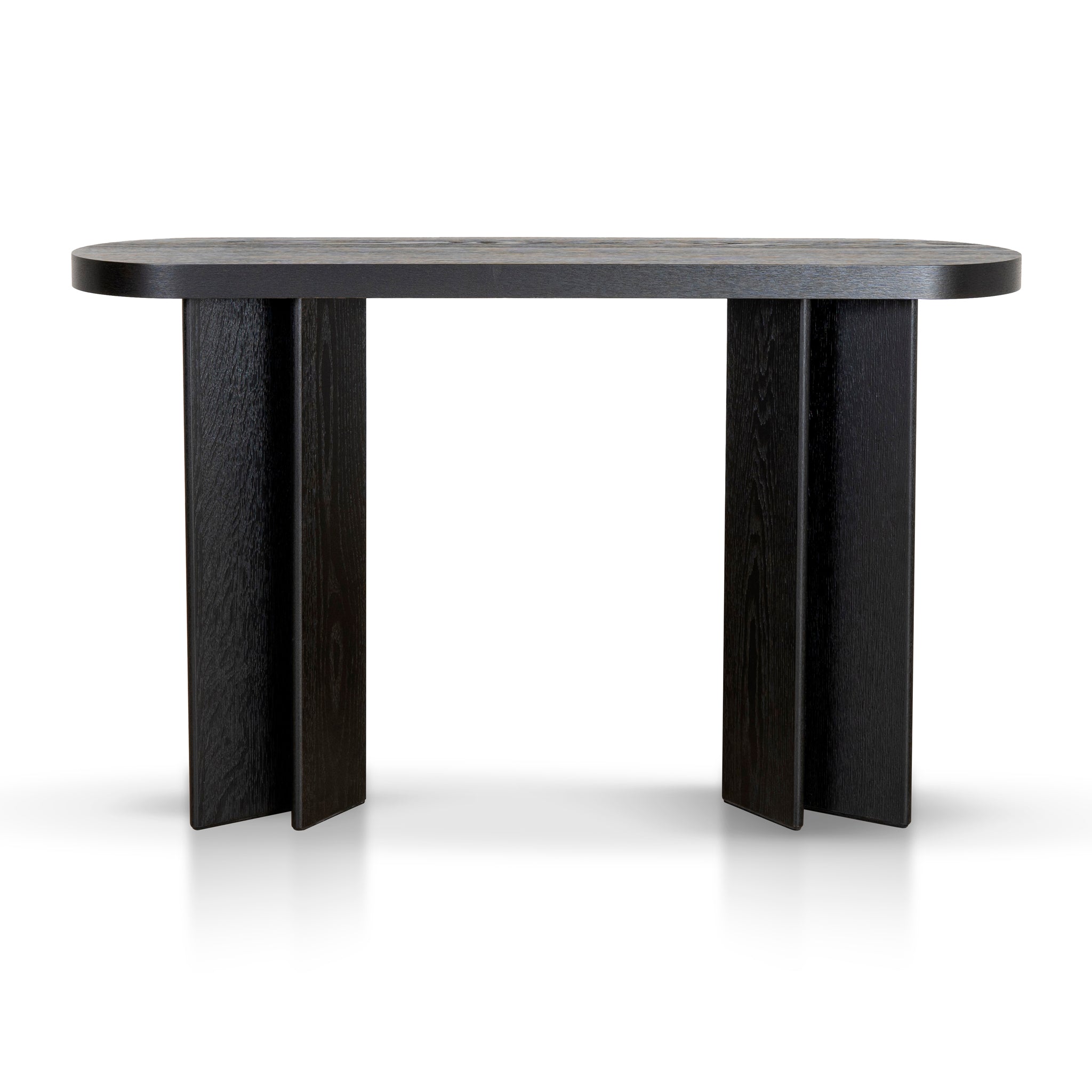 Roshan 1.3m Pill Shape Console Table - Textured Espresso Black Console Table Valerie-Core