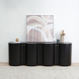 Jaya 2.15m Buffet Unit - Textured Espresso Black Buffet & Sideboard Valerie-Core