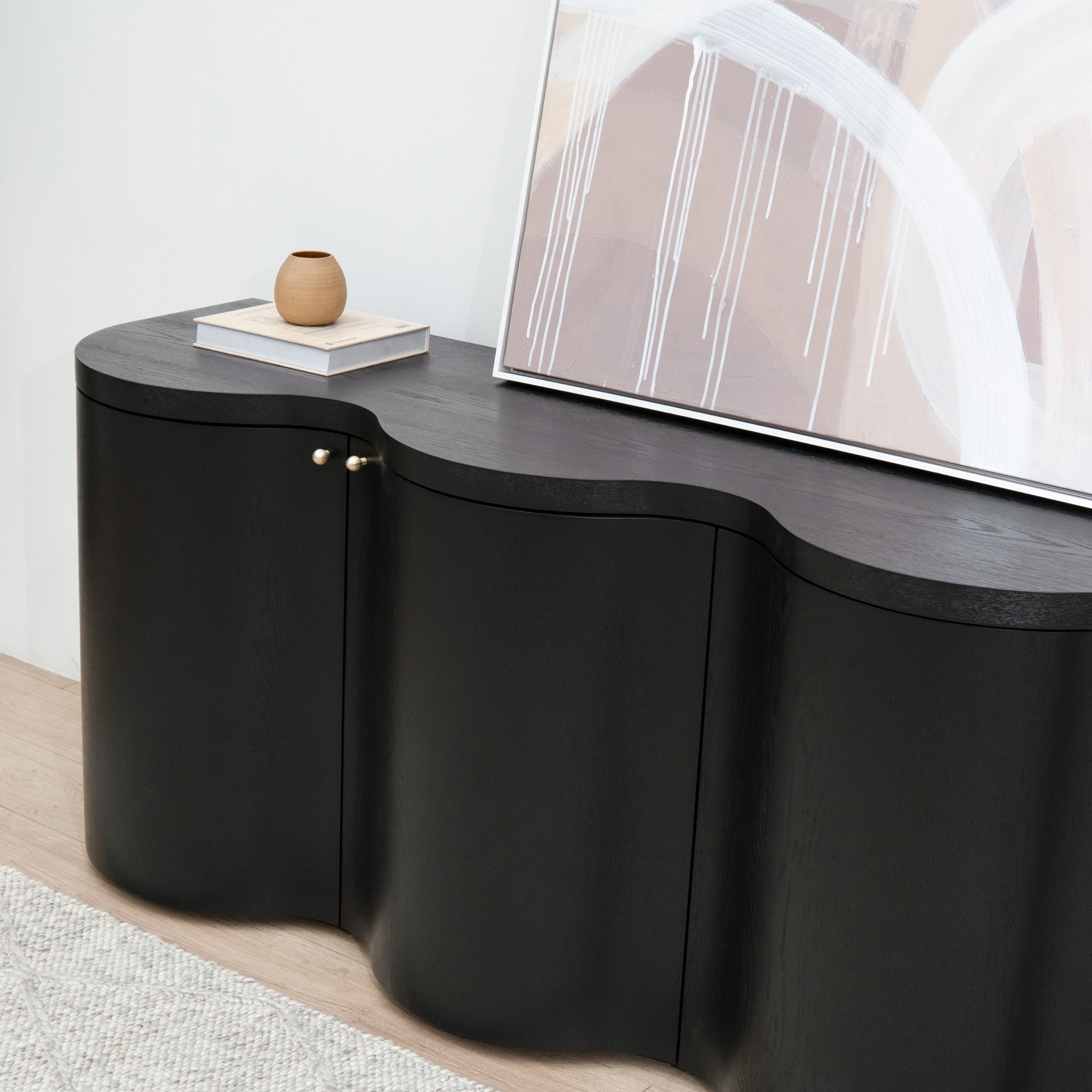 Jaya 2.15m Buffet Unit - Textured Espresso Black Buffet & Sideboard Valerie-Core