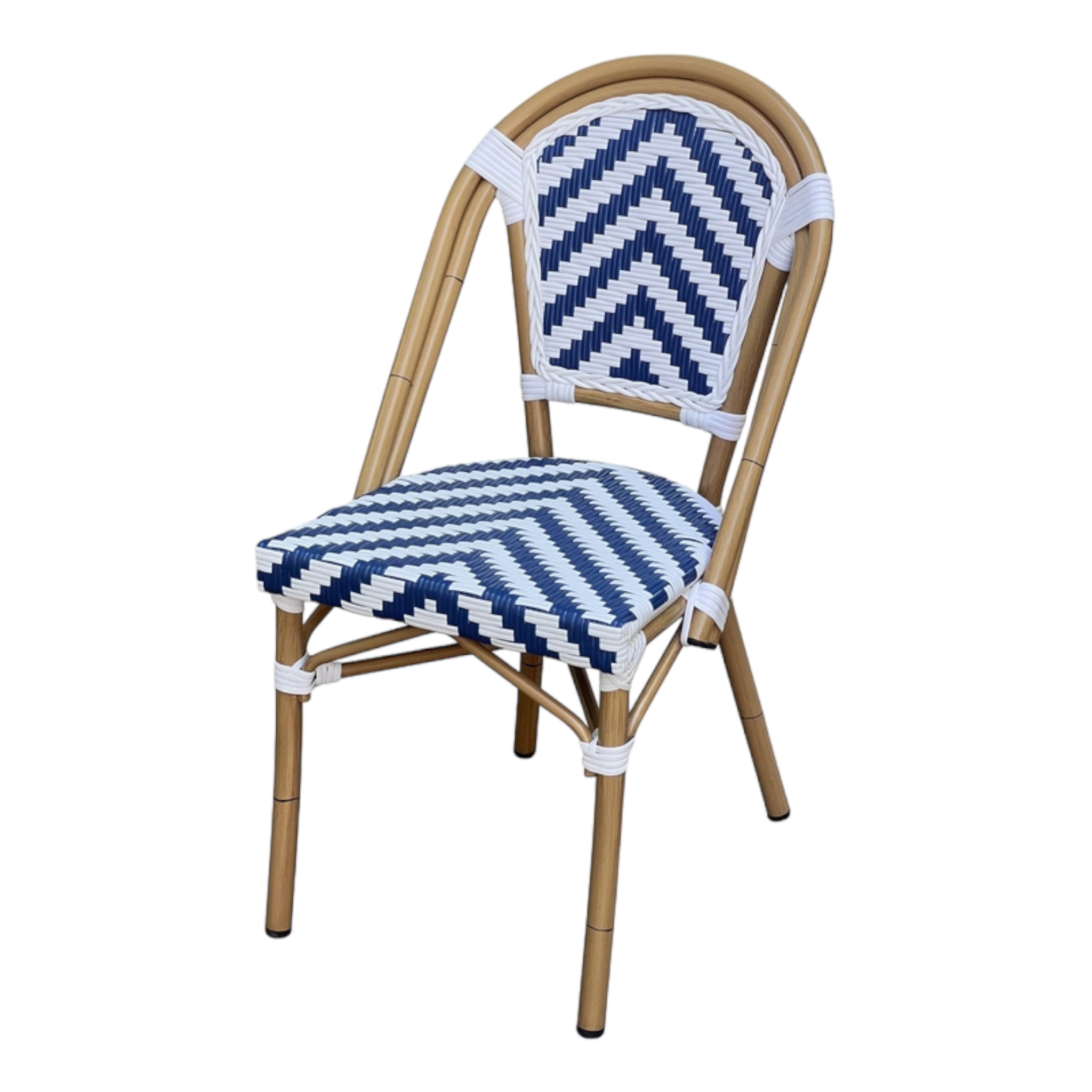 Set of 2 - Dalmatian Indoor / Outdoor Dining Chair - Navy & White Chevron Dining Chair Furnlink-Local   