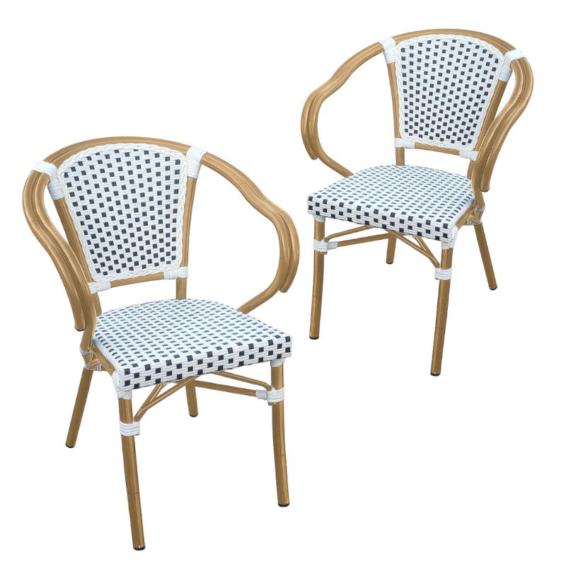 Set of 2 - Dalmatian Indoor / Outdoor Armchair - Black & White