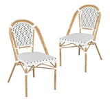 Set of 2 - Dalmatian Indoor / Outdoor Dining Chair - White & Black Standard Dining Chair Furnlink-Local   