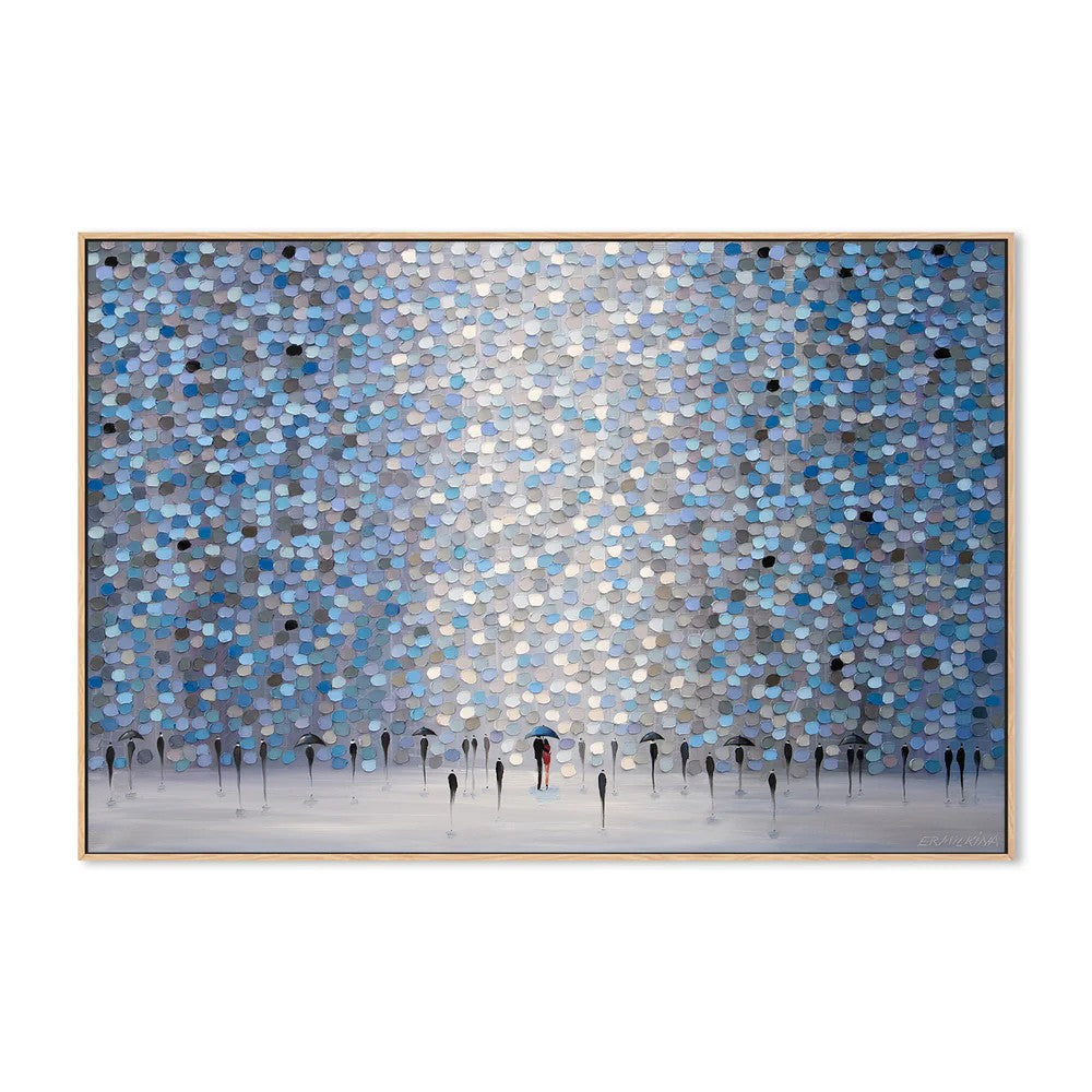 Dancing Rain, By Ekaterina Ermilkina Wall Art Gioia-Local Oak Framed Canvas 60x40cm