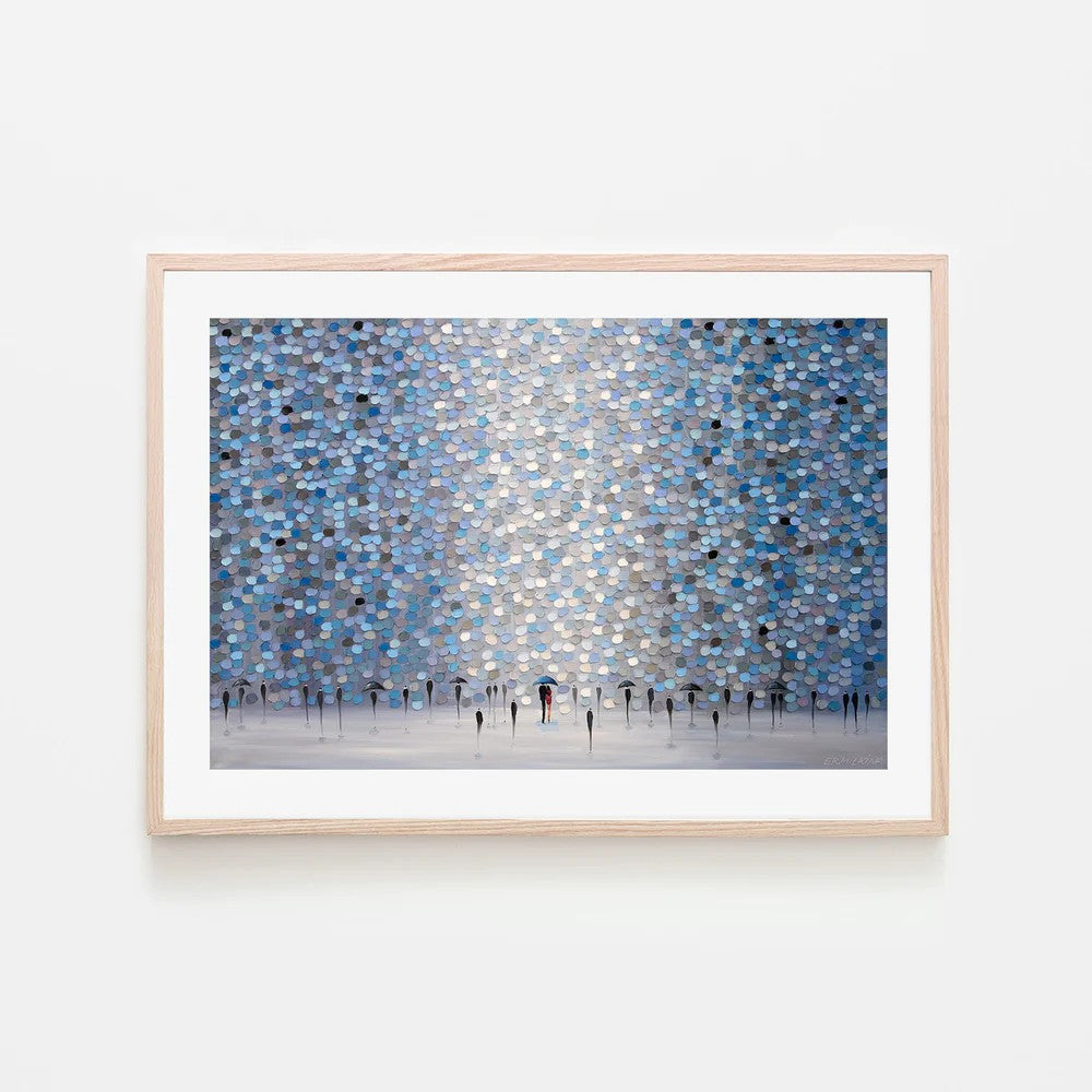 Dancing Rain, By Ekaterina Ermilkina Wall Art Gioia-Local Black Framed Poster 60x40cm