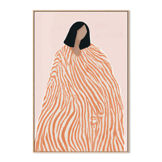 Daphnie L'orange 120cm x 180cm Framed Canvas - Natural Frame Wall Art Gioia-Local   