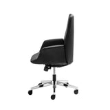 Daroc Medium Back Leather Office Chair - Black Office Chair Rline-Local