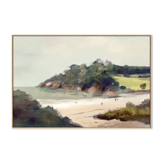 Devon Beach 80cm x 120cm Framed Canvas - Natural Frame Wall Art Gioia-Local   