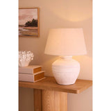 Dophu Table Lamp - Cream & Taupe Lighting Albi-Local