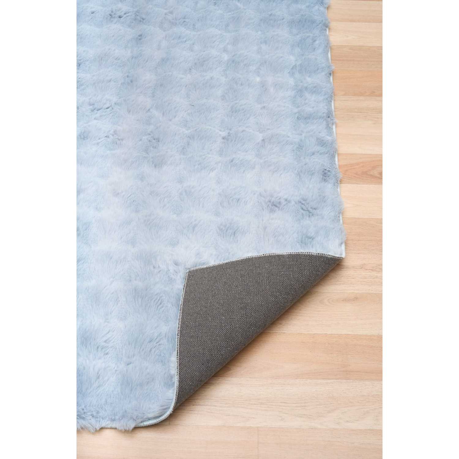 Ex Display - Dratini 200 x 290cm Faux Fur Rug - Light Blue Rug Mos-Local