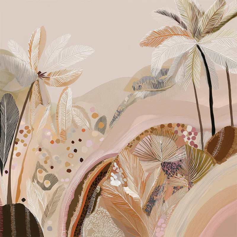 Dreamy Palms, By Bella Eve Wall Art Gioia-Local 50x50cm Framed Canvas Gold