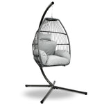 Ubud Outdoor Wicker Egg Pod Chair - Grey Egg chair Aim WS-Local   