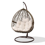 Ubud Outdoor Wicker Nest Shaped Egg Chair - Ecru & Brown Egg chair Aim WS-Local   