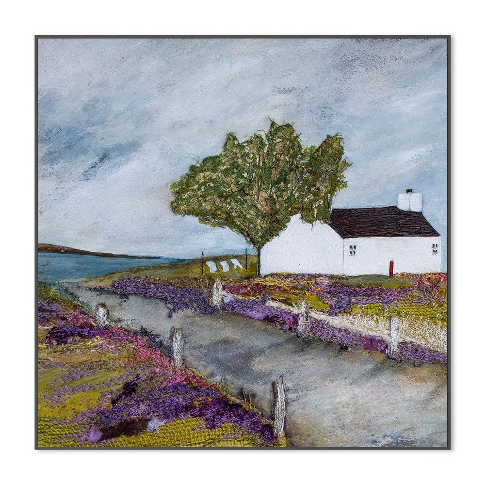 Drying On A Sea Breeze, By Louise O’Hara Wall Art Gioia-Local 50x50cm Framed Canvas Black