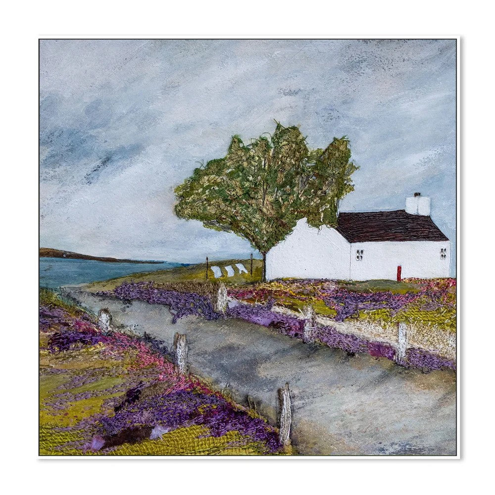 Drying On A Sea Breeze, By Louise O’Hara Wall Art Gioia-Local 50x50cm Framed Canvas White