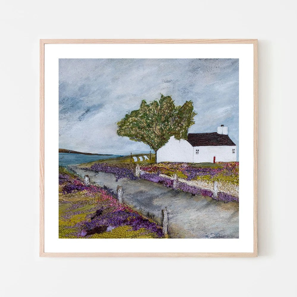 Drying On A Sea Breeze, By Louise O’Hara Wall Art Gioia-Local 50x50cm Framed Poster Black