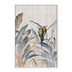 Duo in Foliage, By Jacob Q Wall Art Gioia-Local White Framed Canvas 40x60cm
