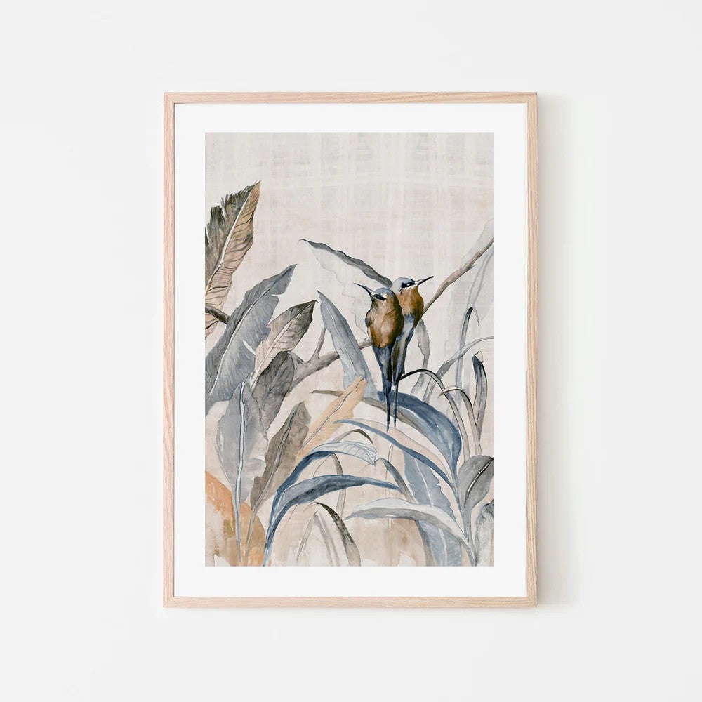 Duo in Foliage, By Jacob Q Wall Art Gioia-Local Black Framed Poster 40x60cm