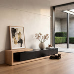 Dwell Extendable TV Entertainment Unit - Natural Oak - Black matt TV/Entertainment Unit Better B-Core