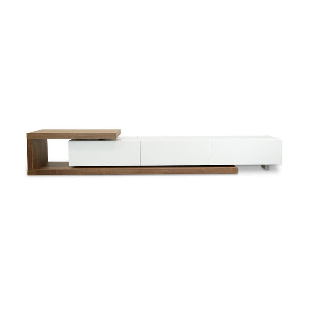 Dwell Extendable TV Entertainment Unit - Walnut - White TV/Entertainment Unit Better B-Core