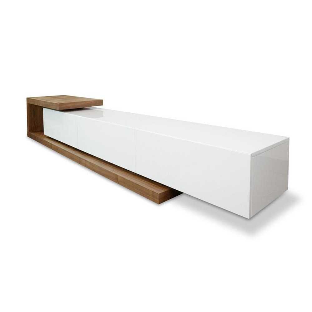 Dwell Extendable TV Entertainment Unit - Walnut - White