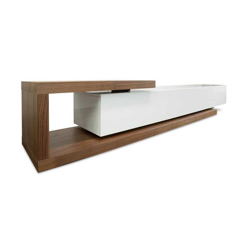 Dwell Extendable TV Entertainment Unit - Walnut - White TV/Entertainment Unit Better B-Core