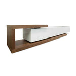 Dwell Extendable TV Entertainment Unit - Walnut - White TV/Entertainment Unit Better B-Core