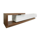 Dwell Extendable TV Entertainment Unit - Walnut - White TV/Entertainment Unit Better B-Core